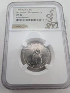 NGC MS66 1776-2026 P 25C Declaration of Independence Quarter