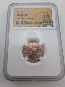 2025-D Lincoln Cent NGC MS66 RD Last Year of Issue