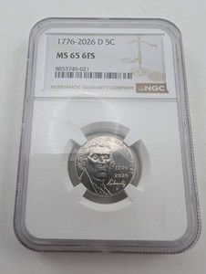 NGC 1776-2026 D 5C MS 65 6FS Jefferson Nickel