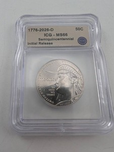 1776-2026-D Semiquincentennial Half Dollar ICG MS66 Initial Release