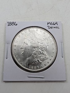 1886 Morgan Silver Dollar MS64 Detail