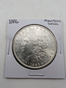 1886 Morgan Silver Dollar Mint State Detail