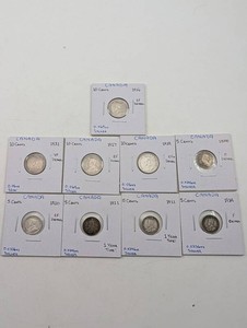 Canadian Silver Coin Collection 9 Coins 1888-1931