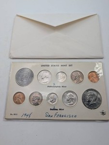 Vintage 1948 United States Mint Set San Francisco (Does not Include The 2 Halves)