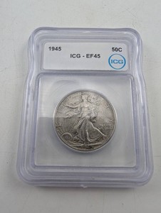 1945 Walking Liberty Half Dollar ICG EF45