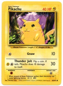 1999 Pokmon Base Set Pikachu 58102 in Nice Condition