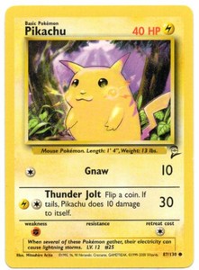Pikachu 87130 Base Set Regular Pokmon Card in Nice Condition