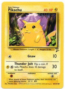 Pikachu 87130 Base Set Regular Pokmon Card in Nice Condition