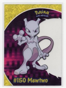 2000 Topps #150 Pokmon Mewtwo PC5 TV Animation Edition Clear Card in Nice Condition