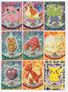 1999 Topps Pokmon TV Animation Series #25 Pikachu, #38 Ninetails, and More in Nice Condition