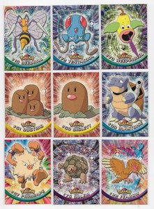 1999 Topps Pokmon TV Animation Edition #22 Fearow, #72 Tentacool, #51 Dugtrio, and More in Nice Condition