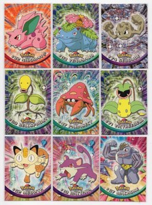 1999 Topps Pokmon TV Animation Edition #52 Meowth, #74 Geodude, #67 Machoke, and More in Nice Condition