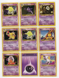1999-2001 Pokmon Card Lot Including Mew, Unown, Drowzee, Jynx, Kadabra, Haunter, and More in Nice Condition