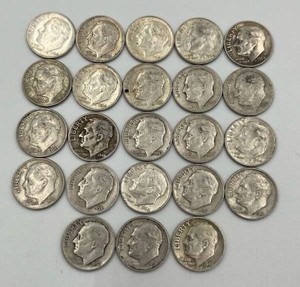 23 Roosevelt Dimes (90% Silver) - Various Years