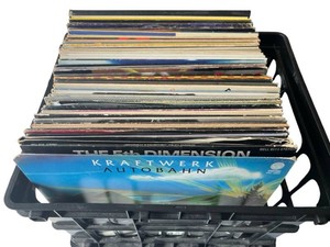 Vintage Vinyl LP Record Lot Including Kraftwerk, Yes, Deep Purple, Grand Funk Railroad, Neil Diamond, James Gang, Dan Fogelberg, Kenny Rogers, The Beach Boys, Four Wheel Drive, The 5th Dimension, David Hasselhoff, Jane Fonda, and More