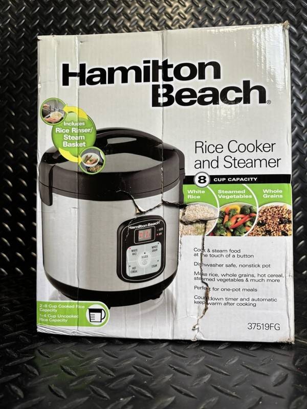 Hamilton Beach Rice Cooker & Steamer - Open Box, 8-Cup Capacity, Model 37510