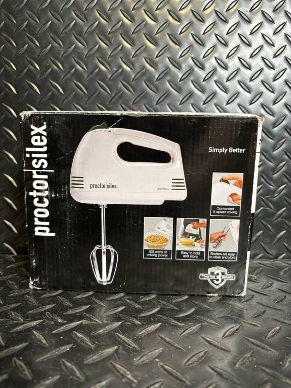 Proctor-Silex 5-Speed Hand Mixer - Open Box, 100 Watts, Bowl Rest