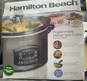 Hamilton Beach Programmable Defrost Slow Cooker 6 Quart with Probe Open Box