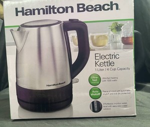 Hamilton Beach Electric Kettle 1 Liter 4 Cup Stainless Steel 1500W Open Box