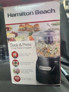 Hamilton Beach Stack & Press 3 Cup Food Chopper 350W Black Open Box