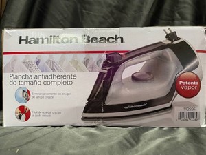 Hamilton Beach Steam Iron 14289F Retractable Cord Nonstick Soleplate Open Box