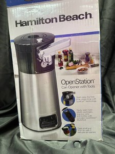 Hamilton Beach OpenStation Can Opener with Tools Stainless Steel Open Box