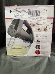 Hamilton Beach 6 Speed Hand Mixer with Snap-On Case Black Open Box