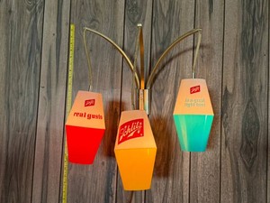 Vintage 1964 Schlitz Beer Real Gusto Triple Pendant Wall Sconce