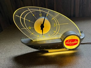 Schaefer Beer Atomic Sailboat Lighted Bar Clock