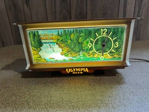 Olympia Beer Moving Waterfall Clock Sign