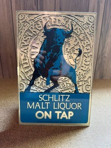 1974 Glass Schlitz Malt Liquor On Tap Sign