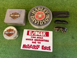 Motorcycle Fever Sign, Harley-Davidson Tins & Sunglasses