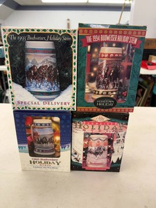 Budweiser Holiday Steins 1993-1996