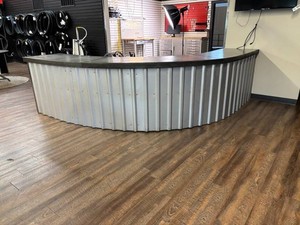 Custom Cash Wrap Counter With Poured Concrete Top