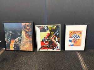 Framed Cycling Print Trio (Lot of 3)