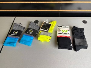 DeFeet, Giro & Swiftwick Cycling Socks and Shoe Covers (Lot of 5)