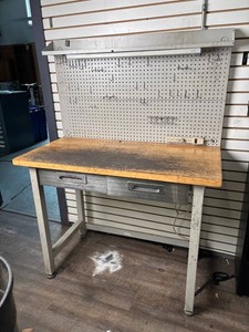 Workbench With Pegboard Backer and Drawers