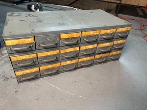 Vintage Bicycle Spokes in Metal Parts Organizer