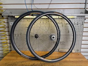 Mavic CX22 Campagnolo Mirage 700c Wheelset With Tires & 9-Speed Cassette