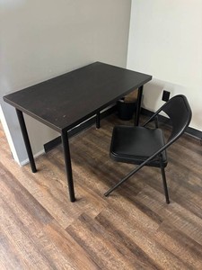 Black Table & Folding Chair Mixed Lot
