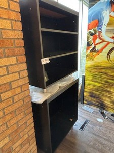 Pair of Black Open-Front Display Shelves