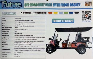 Future Off Road 6 Seat 60v Deluxe Golf Cart (Color Blue)