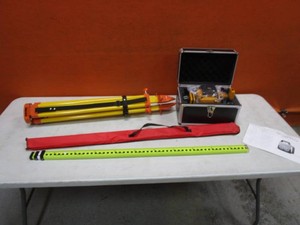 Laser Transit, Tripod, Elevation Stick