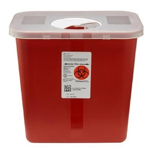 12694 - Lot of 20x NEW Covidien REF 8970 2-Gallon SharpSafety Red Sharps Containers with Rotor Lid