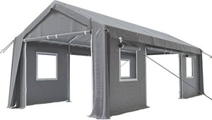$424 Carport Canopy 13x20ft 4 Roll-Up Doors, Gray