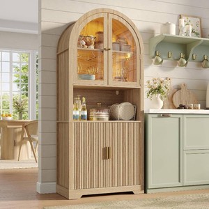 $180 Maupvit 70 Arched Wine Bar Cabinet with LED