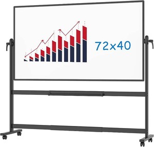 $180 VIZ-PRO Double-Sided Whiteboard 72x40 Black