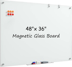 $150 MaxGear Glass Whiteboard 48x36 Magnetic Board
