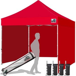 $240 Eurmax 10x10 Pop Up Canopy Tent, Red