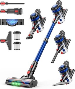 KARDV Cordless Vacuum Cleaner, 500W40Kpa Vacuum Cleaners for Home, 60Mins Stick Vacuum with LED Display, Anti-Tangle & Wall Mount Charging, 8 in 1 Lightweight Vacuum for Hard Floors Carpet Pet Hair